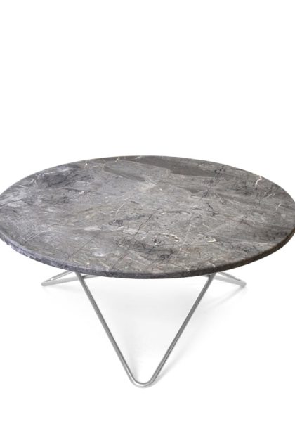Ox denmarq o table soffbord marmor grå, rostfritt stativ