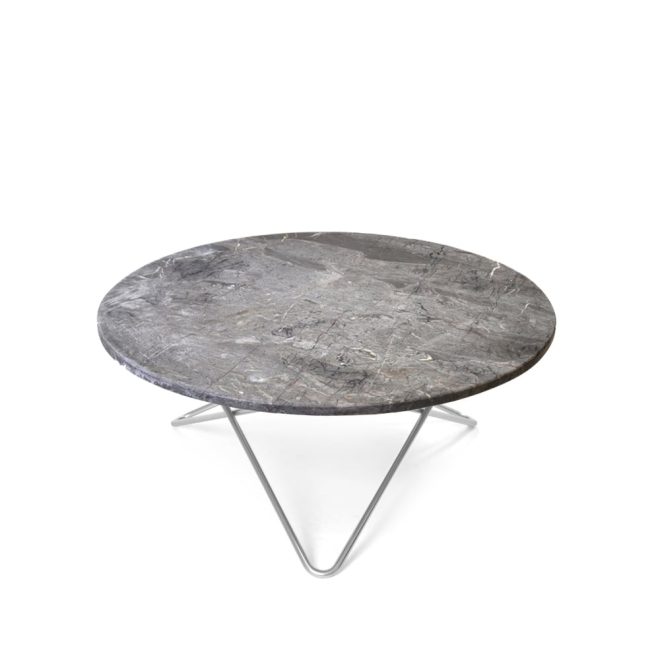 Ox denmarq o table soffbord marmor grå, rostfritt stativ