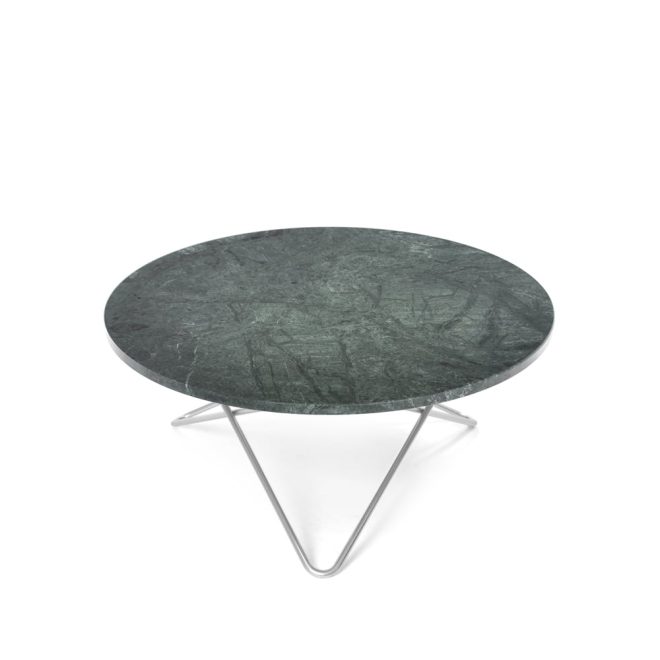 Ox denmarq o table soffbord marmor grön, rostfritt stativ