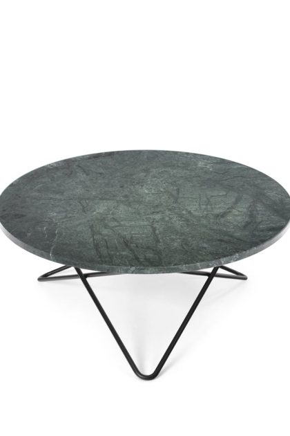 Ox denmarq o table soffbord marmor grön, svartlackat stativ