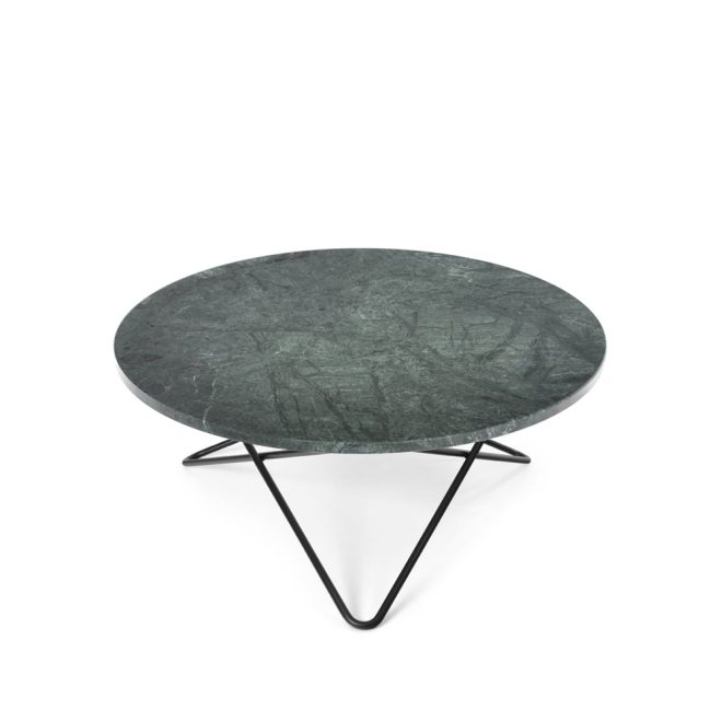 Ox denmarq o table soffbord marmor grön, svartlackat stativ