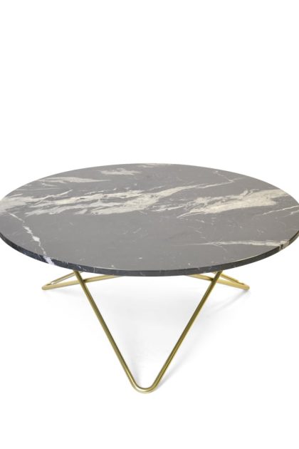 Ox denmarq o table soffbord marmor svart, mässingsstativ