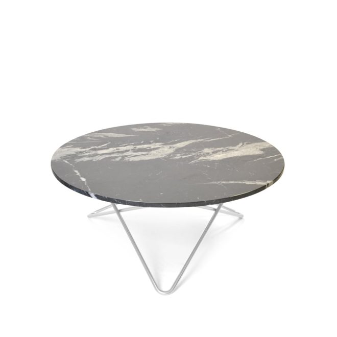Ox denmarq o table soffbord marmor svart, rostfritt stativ