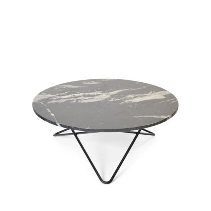 Ox denmarq o table soffbord marmor svart, svartlackat stativ