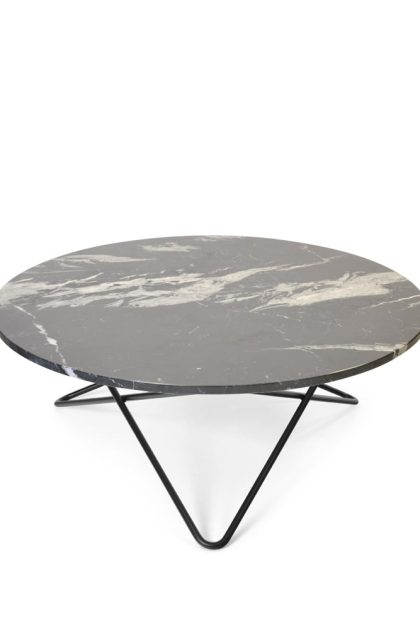 Ox denmarq o table soffbord marmor svart, svartlackat stativ