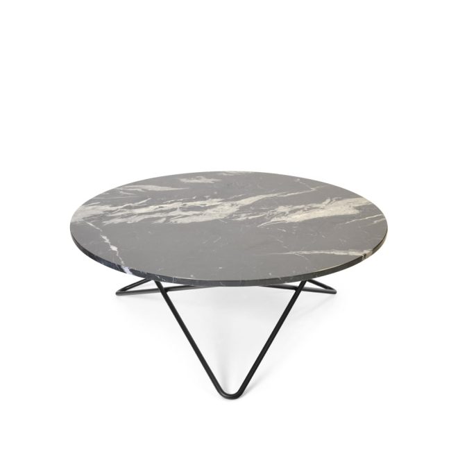 Ox denmarq o table soffbord marmor svart, svartlackat stativ