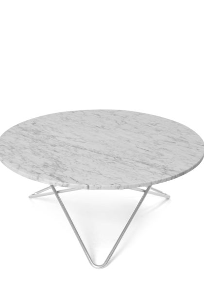 Ox denmarq o table soffbord marmor vit, rostfritt stativ