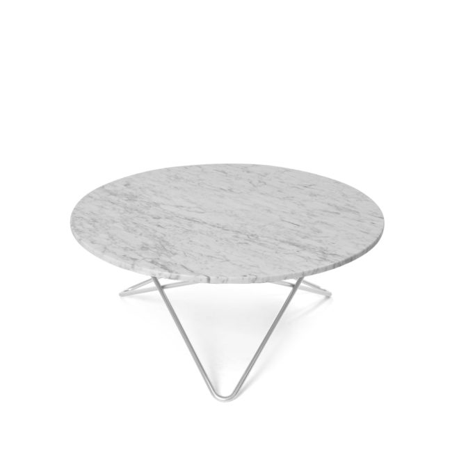Ox denmarq o table soffbord marmor vit, rostfritt stativ