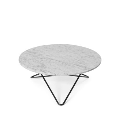 Ox denmarq o table soffbord marmor vit, svartlackat stativ