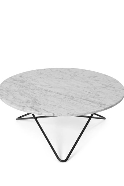 Ox denmarq o table soffbord marmor vit, svartlackat stativ