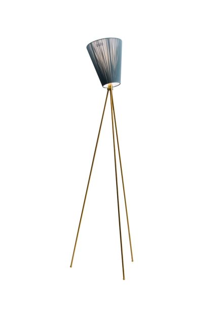 Northern oslo wood golvlampa green, guldigt stativ