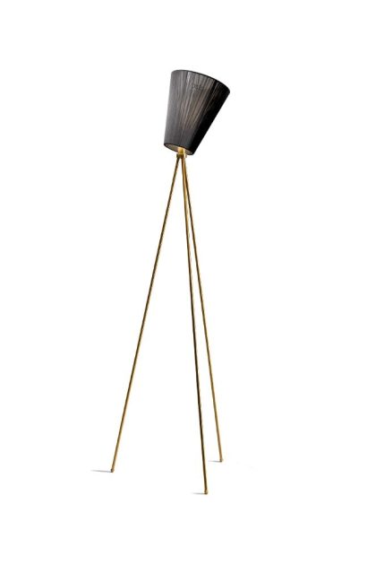 Northern oslo wood golvlampa black, guldigt stativ
