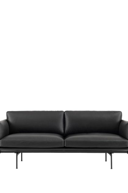 Muuto outline soffa 2-sits refine leather black-black
