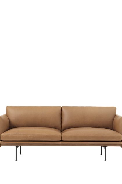 Muuto outline soffa 2-sits refine leather cognac-black
