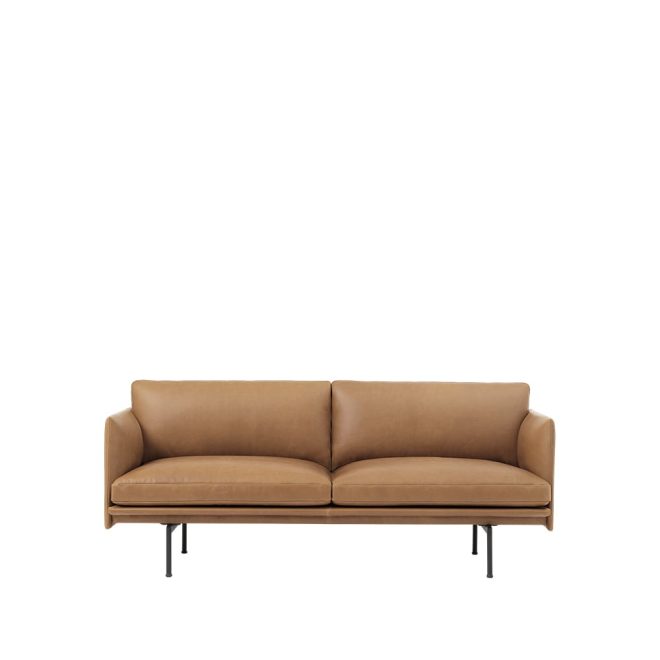Muuto outline soffa 2-sits refine leather cognac-black