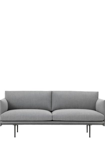 Muuto outline soffa 2-sits fiord 151 grey-black