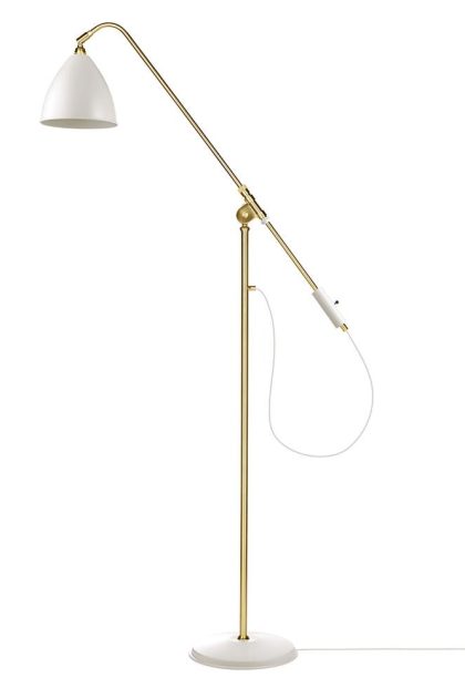 Gubi bestlite bl4 golvlampa matt vit-mässing