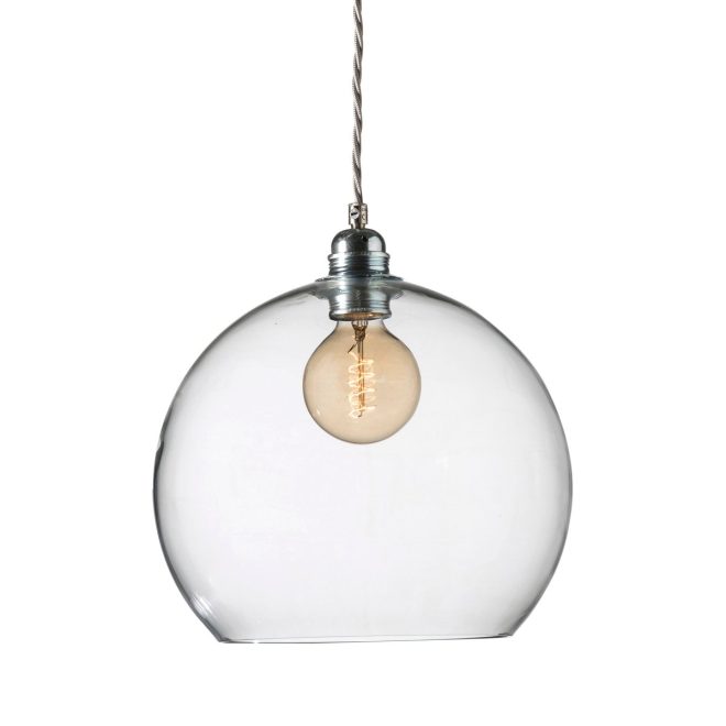 Ebb & flow rowan taklampa l, Ø 28 cm klar m. silversladd