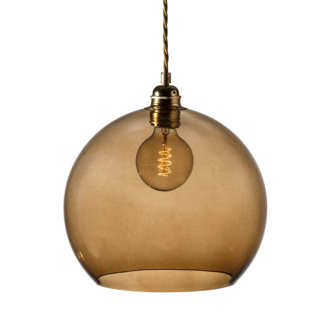 Ebb & flow rowan taklampa l, Ø 28 cm chestnut brown