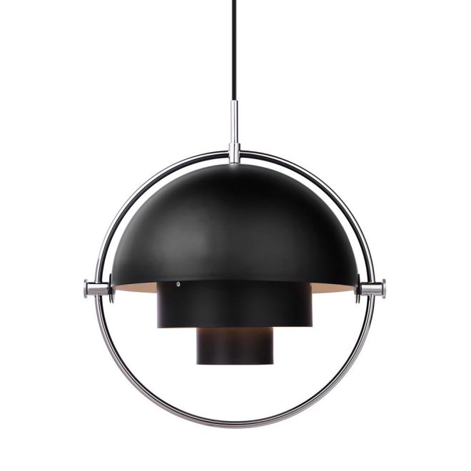 Gubi multi-lite taklampa krom-svart
