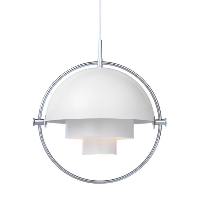 Gubi multi-lite taklampa krom-vit