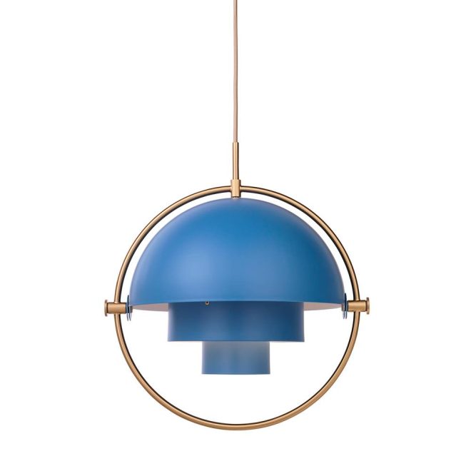 Gubi multi-lite taklampa mässing-blå
