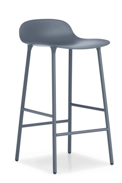 Normann copenhagen form chair barstol metallben blå