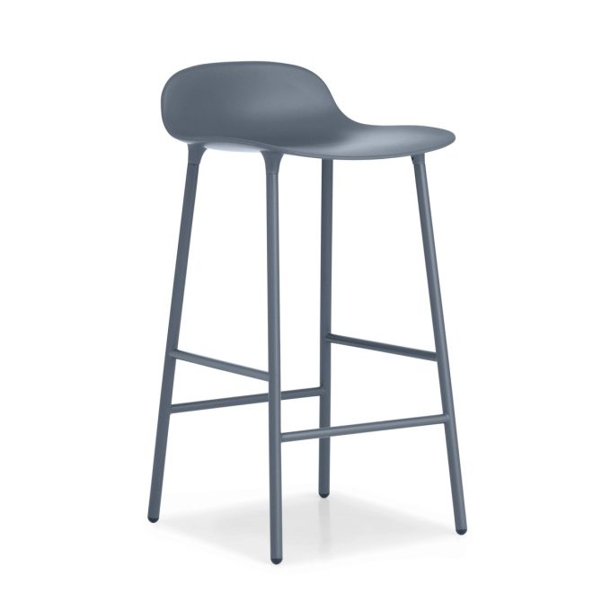 Normann copenhagen form chair barstol metallben blå