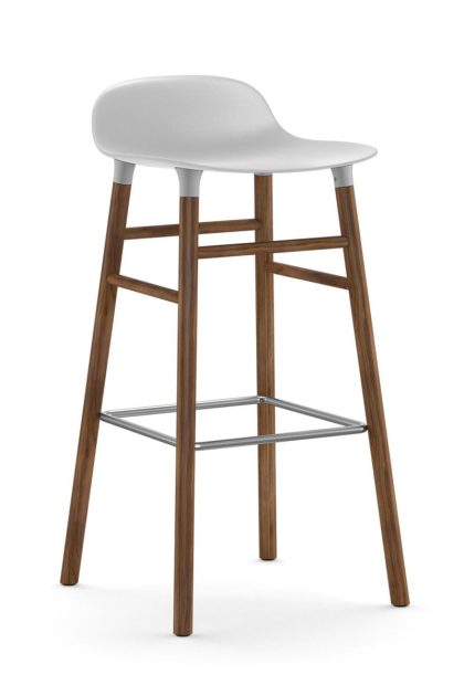 Normann copenhagen form chair barstol valnötsben vit