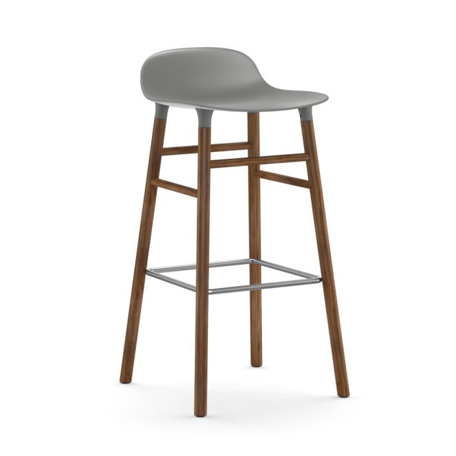 Normann copenhagen form chair barstol valnötsben grå
