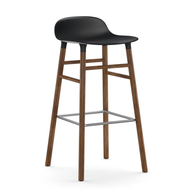 Normann copenhagen form chair barstol valnötsben svart
