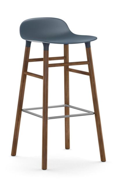 Normann copenhagen form chair barstol valnötsben blå