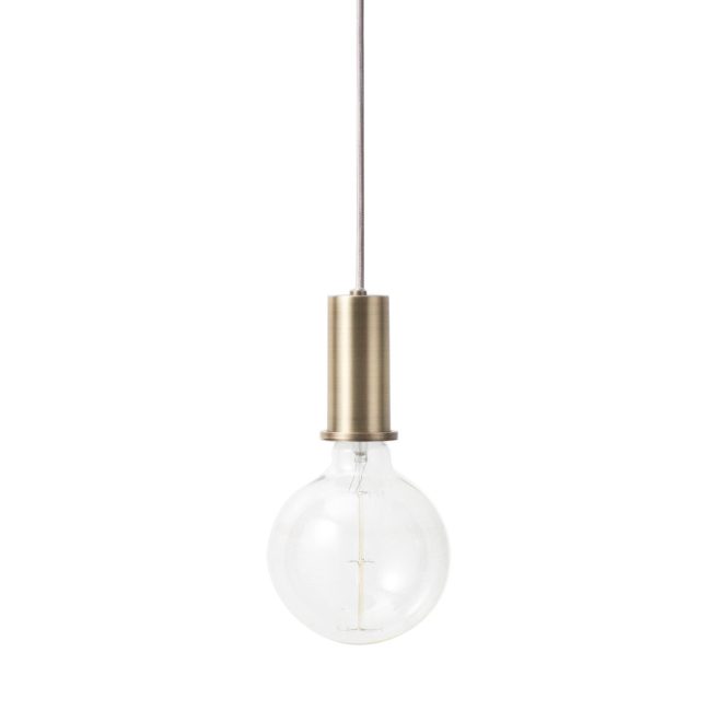 Ferm living collect taklampa liten mässing, silverfärgad sladd
