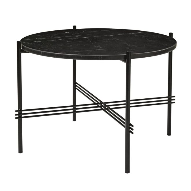 Gubi ts soffbord svarta ben Ø 55 cm svart marmor