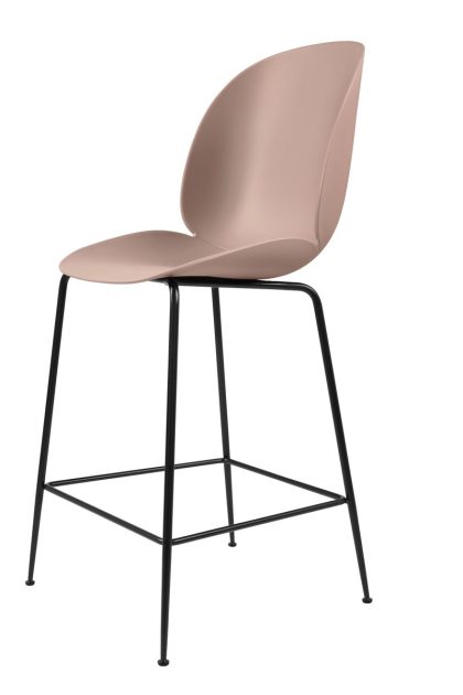 Gubi beetle barstol plast svarta ben sweet pink