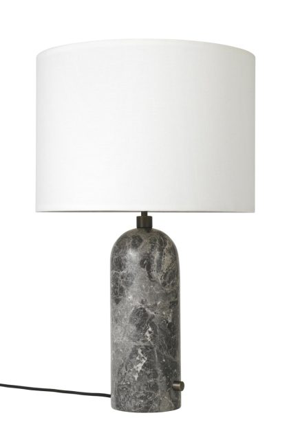Gubi gravity s bordslampa grey marble + vit skärm