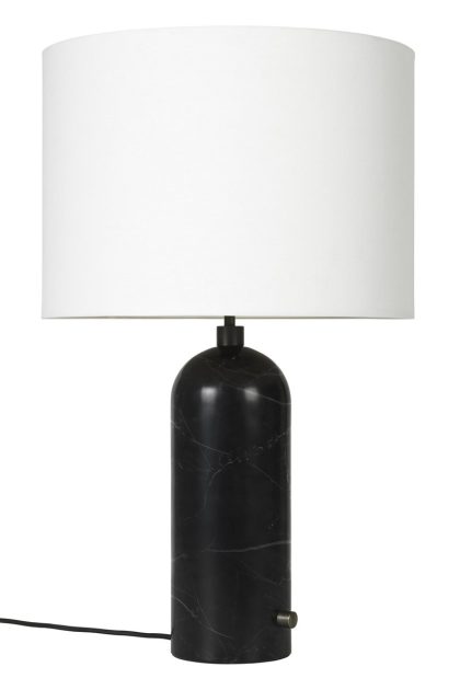 Gubi gravity l bordslampa black marble + vit skärm