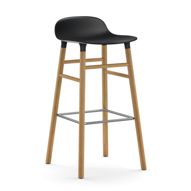 Normann copenhagen form barstol ekben 75 cm svart