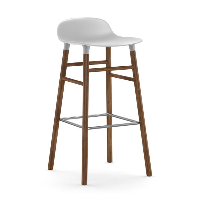 Normann copenhagen form barstol valnötsben 75 cm vit