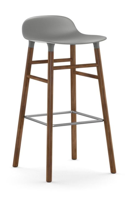 Normann copenhagen form barstol valnötsben 75 cm grå