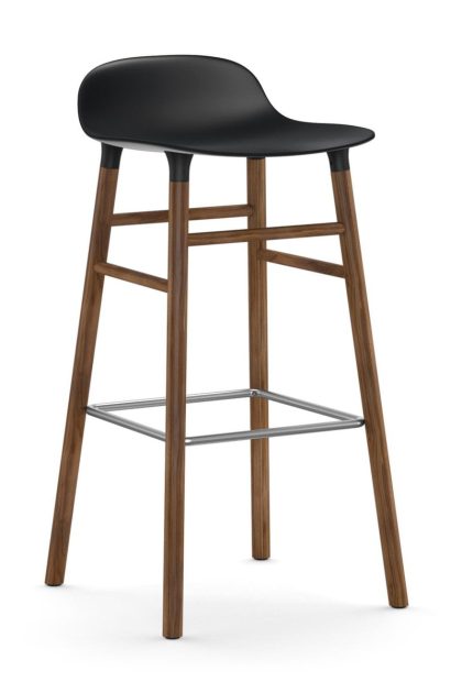 Normann copenhagen form barstol valnötsben 75 cm svart