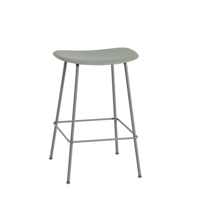 Muuto fiber counter stol 65 cm dusty green-green (plastic)