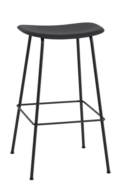 Muuto fiber barstol tube bas plastsits 75 cm black-anthracite black