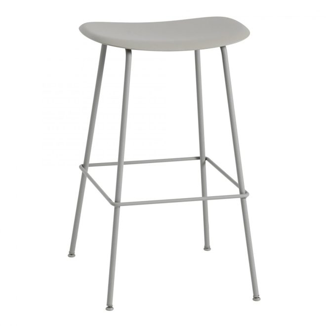 Muuto fiber barstol tube bas plastsits 75 cm grey