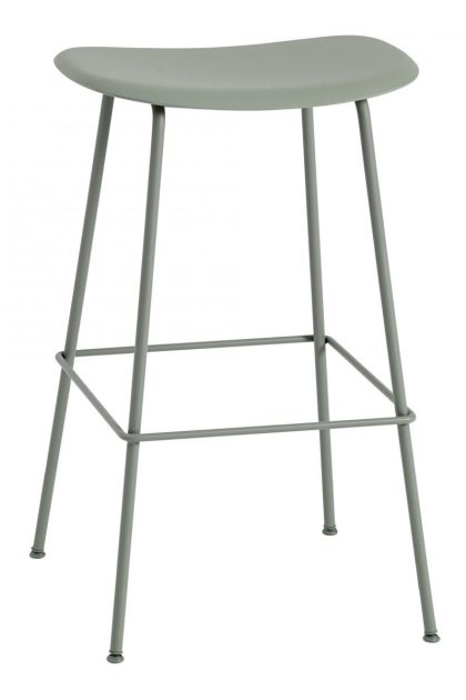 Muuto fiber barstol tube bas plastsits 75 cm dusty green