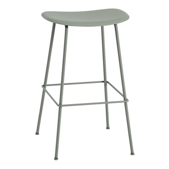 Muuto fiber barstol tube bas plastsits 75 cm dusty green