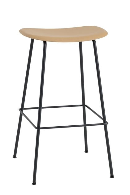 Muuto fiber barstol tube bas plastsits 75 cm ochre-black