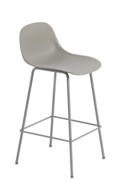 Muuto fiber tube barstol ryggstöd 65 cm grey (plastic)