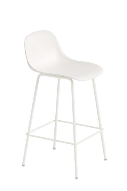 Muuto fiber tube barstol ryggstöd 65 cm natural white (plastic)