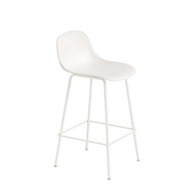 Muuto fiber tube barstol ryggstöd 65 cm natural white (plastic)
